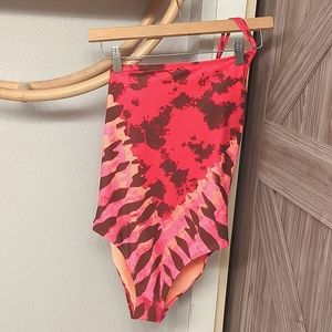 aerie one strap tie dye onepiece swimsuit